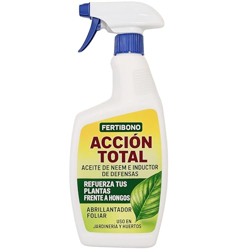 FERTIBONO ACCION TOTAL, Aceite de Neem para plantas - 750ML, Solución Multiuso, Uso en Jardín y Huerto, jabon potásico (no contine).