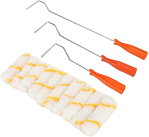 Mini-4-Inch Paint Roller Kit with Long Wire Handle for Painting Walls, Ceilings, Door, Frames, Edging and Applying Varnish 13 pcs Set (B099PN7GRY) Amazon Price History, Amazon Price Tracker