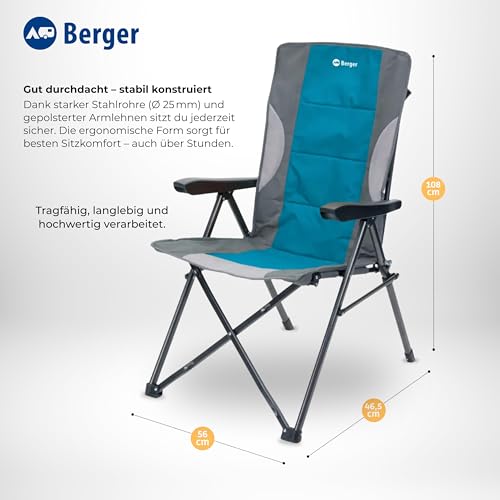Chaise pliante Siena Berger bleue pour jardin et camping - 3