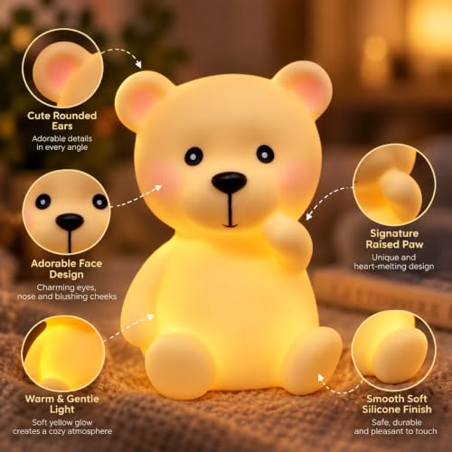 Image of Cute Dog Night Light Lamp Battery Operated Table and Desk Decorations Gift (Dog)