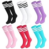 Utensilsto 6 Paar Fußballsocken Kinder,Lange Fussball Socken Sportsocken für Jungen Mädchen,Trainingssocken Fußballsocken Rugby für 3-6 Jahren