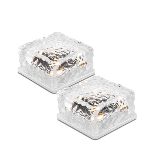 esotec Solar Glas Pflasterstein, 2er Set, LED Bodenleuchte, Leuchtsteine, Wegeleuchte, Außenleuchte, Solarmodul, Akku, IP65, wetterfest, transparent, Höhe 53mm, outdoor, außen, wetterfest, 102560 esotec Solar Glas Pflasterstein, 2er Set, LED Bodenleuchte, Leuchtsteine, Wegeleuchte, Außenleuchte, Solarmodul, Akku, IP65, wetterfest, transparent, Höhe 53mm, outdoor, außen, wetterfest, 102560