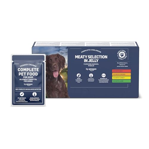 by Amazon Aliment Complet Pour Chiens Adultes, Sélection à la Viande en Gelée, 4.8 kg, 48 lot de 100g