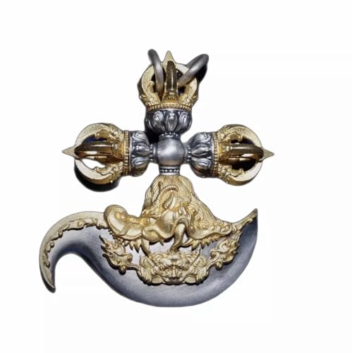 S925 Sterling Silver Axe Knife Tibetan Cultural and Amusement Accessories Necklace Exquisite Carved Diamond Axe Pendant