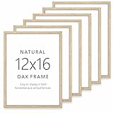 SIGNWIN 12'x16' Oak Wood Wall Art Poster Frame Set of 6-12 x 16 Wooden Picture Frame, 12x16 Wall Art Frame, Natural Wood Frame, 12x16 Photo Frame Collage Wall Decor, 12 x 16 Gallery Wall Frame Set