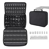 ZIORS Portable Drill Bit Organizer Bag,Brill Bit Holder Tool Bag 1/4-Inch,3/8-Inch,1/2-Inch,138 Hole Socket Organizer,Screwdriver Bit Organizer Drive Bit Storage Drill Bit Carrying Case (Bag Only)