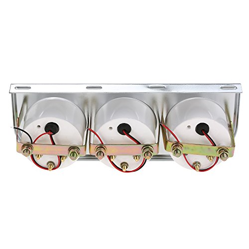 52Mm Oil Pressure Fahrenheit Water Temperature Gauge Voltmeter Chrome 3 In 1 Gauge Kit Car Motorcycle Meter #TOP2