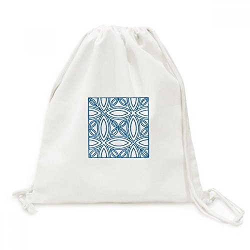 Sac à dos cordon toile bleu Talavera sac shopping voyage illustré