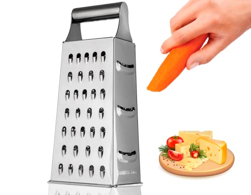 Rallador de Acero Inoxidable 4 caras /Rallador Universal. Cortador de Verduras, pelador de tomates, Rallador de Manzana/Queso Parmesano/Verduras/limón Cover