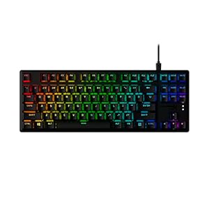HyperX Alloy Origins Core PBT – TKL Mechanical Gaming Keyboard, PBT Keycaps, RGB lighting, Compact, Aluminum Body, Customizable with HyperX NGENUITY, Onboard Memory – HyperX Tactile Aqua Switch
