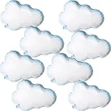 Cloud Balloons, 8 Pcs 30 Inch Mylar Foil Helium Large Cloud Balloons For Birthday Party Baby Shower Wedding Bridal Shower Blue White Themed Party Decorations Supplies