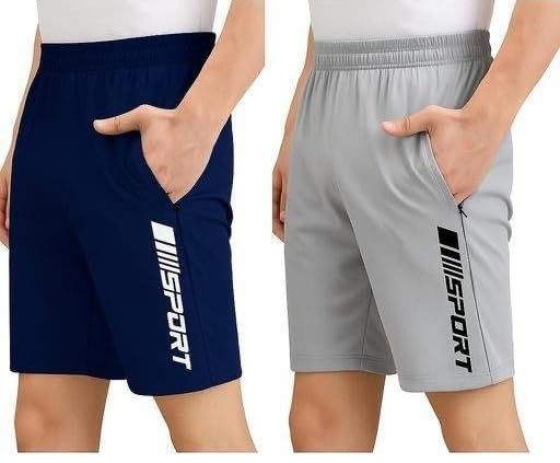 fayrouz Men Boys Ultra Soft Lightweight Boxer Shorts for Gym Fitness Running &Training Pack of 2 Navy-Grey S-picture-22