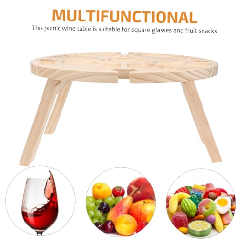 Table pliante en bois extérieure pour éviter les verres renversés à la plage - 8