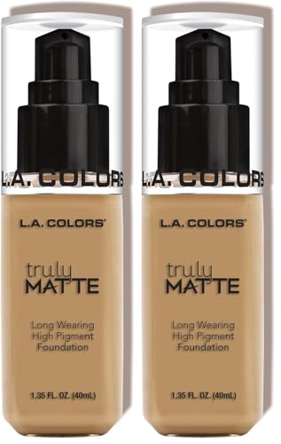 Image of L.A. COLORS Truly Matte Foundation, Medium Beige | 1.35 Fl. Oz. | Pack of 2