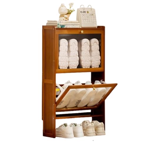 Meuble de rangement à chaussures compact avec tiroirs rabattables pour petits appartements
