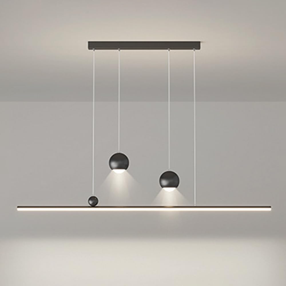 Lampada a Sospensione lineare a LED, Tavolo da Pranzo con faretti, Lampada da soffitto Minimalista, 3 modalità Colore, apparecchio di Illuminazione per Isola Cucina, Ufficio