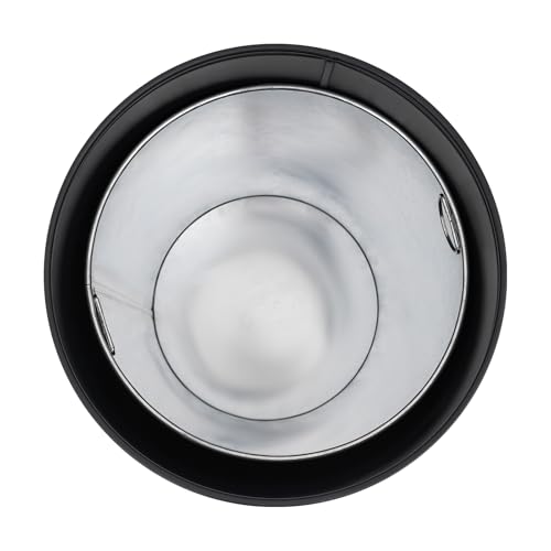 15.5Gal Commercial Open Top Trash Can, Commercial Trash Can, Stainless Steel Waste Basket Container, Outdoor Indoor Garbage Enclosure Basket, Round Open Top Rubbish Bin for Home, Commercial(Black) - Thumbnail 5