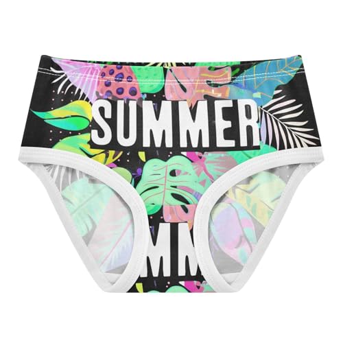 Cotton Girls Underwear Toddlers Colorful Summer Leaves Black Little Girl Panties Cartoon Briefs Underpants 2t