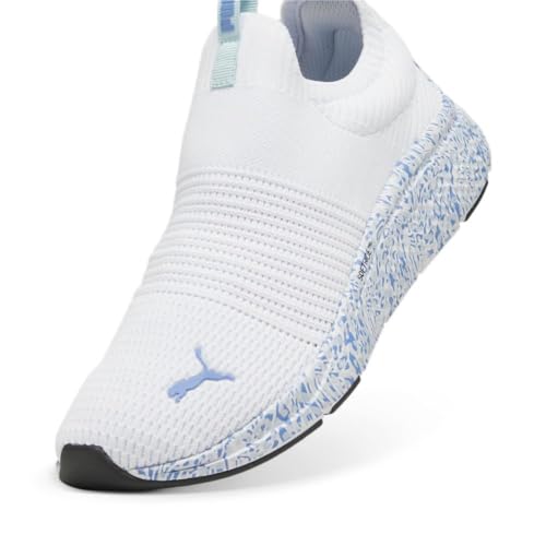 PUMA PUMA Womens Softride Pro Echo Slip On Cross Trainer, Womens White-Blue Skies, 7.5