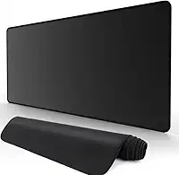 Mouse Pad Preto Extra Grande de Tecido com Base Antiderrapante Otimizado para Jogos e com Superfície de Contato Especial Ideal Para Setup Gamer Moderno - Grande 80X30
