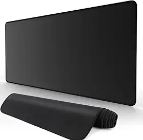 Mouse Pad Preto Extra Grande de Tecido com Base Antiderrapante Otimizado para Jogos e com Superfície de Contato Especial Ideal Para Setup Gamer Moderno - Grande 80X30