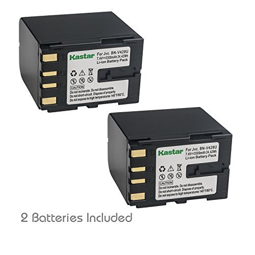 Kastar Battery 2 Pack for JVC BN-V408, BN-V408U, BN-V306, BN-V416, BN-V416U, BN-V428, BN-V428U, BN-V438U and Jvc CU-VH1, JY-HD10, JY-VS200, GR Series Digital Camera/Video Camcorder