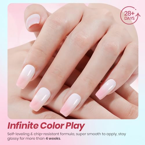 Image of Beetles Gel Nail Polish Set - Soft Manifest 8 Colors Neutral Nude Glitter Pink Green Gel Soak Off UV LED Gel Polish Home Salon Spring Gifts for Women