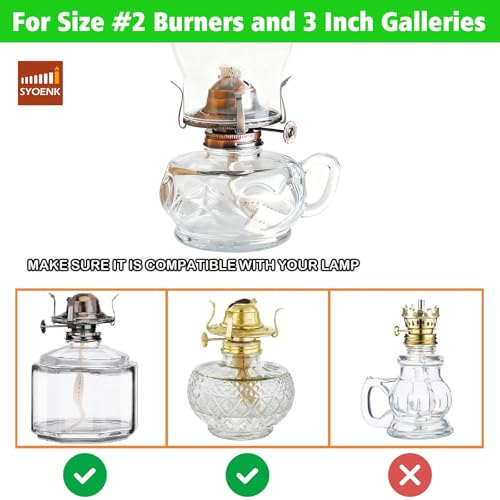 SYOENK 3 Inch Base × 10 Inch Height Clear Oil Lamp Chimney Replacement Kerosene Lamp Shade Tall Hurricane Lamp Glass Chimney for Old Kerosene Lamps - Thumbnail 4