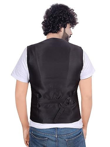 Image of Click One Waistcoat Black Satin Men