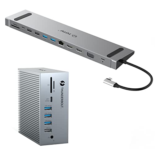 TOTU 18 in 1 Thunderbolt 3 Docking Station & TOTU 13 in 1 Triple Display Docking Station (Dual 4K HDMI,VGA)