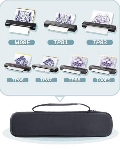 Image of Tattoo Printer Case, Waterproof Bag ,Portable Case Compatible with Itari, COLORWING, Odaro, Omezizy M08F /TP88 /TP81 /TP83 /TP86 /TP87 /P831 /PJ762 /PJ763MFi /MT800 Portable Therma Printer(Box Only), Black