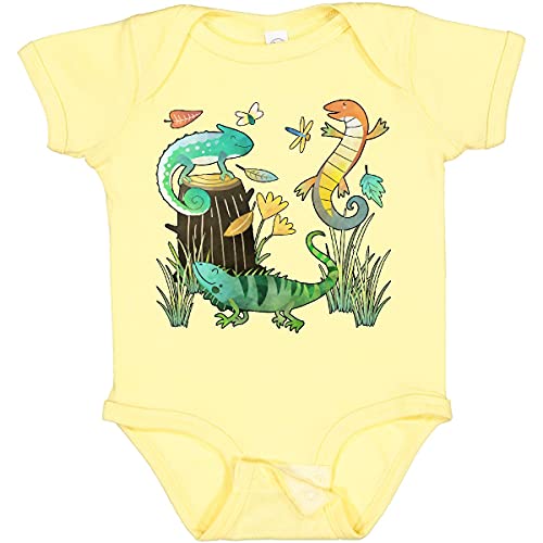 inktastic Cute Lizards Hanging Out Baby Bodysuit Newborn Banana 39cce