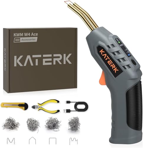 Katerk Cordless Plastic Welder with 400 Staples, Portable Repair Welder Kit