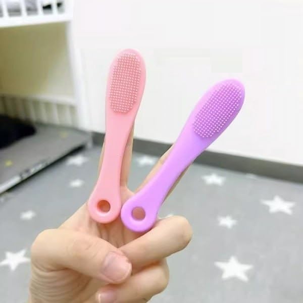 2 Pcs Silicone Face Scrubber Facial Cleansing Brushes | Blackhead Remover Brush Cleanser Nose Pore Brush Finger Scruber Tool Facial Skin Cleaner Massage Brush-image-48