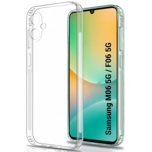 Image of TheGiftKart Back Cover Soft Case for Samsung Galaxy M06 5G / F06 5G | Best Camera Protection | Inbuilt Dust Plugs & Anti-Slip Grip | Ultra Clear Slim Case for Samsung M06 / F06 (Silicone, Transparent)