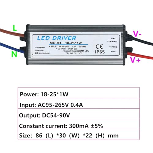 Alimentation 300mA étanche pour driver LED de spots de terrasse 1-3W