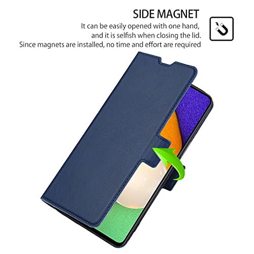 Compatible With Xiaomi Redmi A1 Wallet Case, Ultra Slim Flip Folio Pu Magnetic Leather Case With Card Slot, Full Protection Phone Cover For Xiaomi Redmi A1, Blue #TOP5