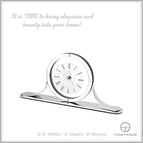 Timetrace Modern Glass Mantel Clock, Desk Clock, Mantel Clock For Living Room, Fireplace, Office, Desk Luxurious Gift #TOP4