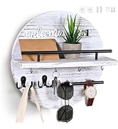 Round Wooden Key Holder for Wall Entryway Mudroom Organizer
