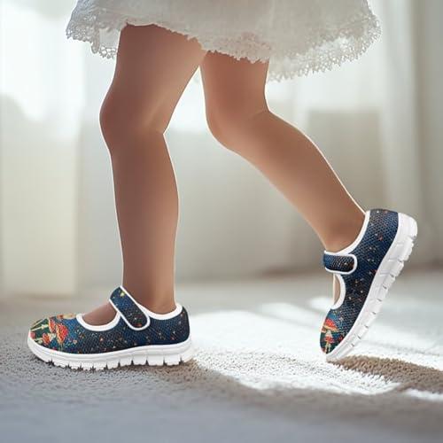 Trippy Mushroom Print Kids Mary Janes Shoes Non Slip Flower Girl Shoes School Sneakers Dress Shoes4