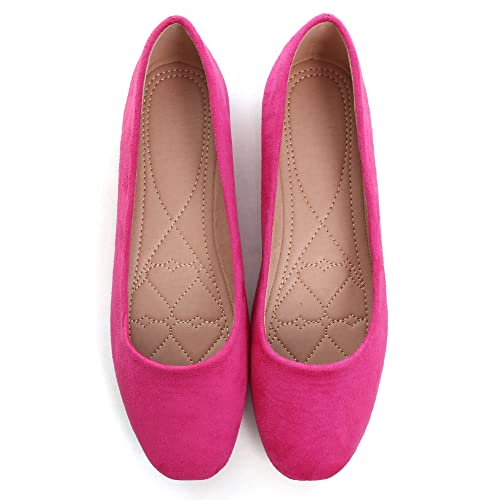 Image of ChaiRong Zhou Women Square Toe Ballets Flats Comfort Slip On Walking Shoes for Driving