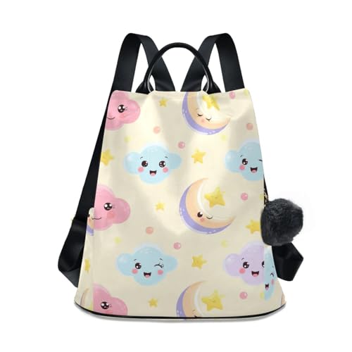 Sac à dos motif nuages de dessin animé pour femme, le style sans compromis