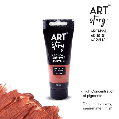 Image of Itsy Bitsy Art Story Metallic Artists Acrylic Colour Copper 75ml Tube