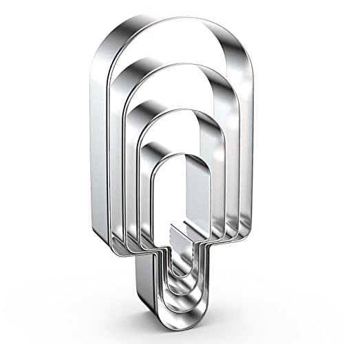 Popsicle Cookie Cutter Set for Summer - 5", 4", 3", 2" - 4 Piece - Stainless Steel