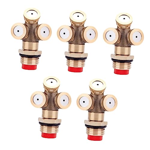 ROMISBABA 5 Piezas Boquilla pulverizadora spray jetnozzle Purificación del aire invernadero rociador de jardín boquilla de pulverización boquilla de jardinería equipo de riego latón Golden
