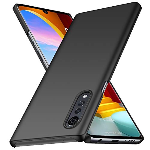 BRAND SET Funda para LG Velvet Ultra Slim Anti-Rasguño y Resistente Huellas Dactilares Totalmente Protectora Caso de Plástico Duro Cover para LG Velvet-Negro
