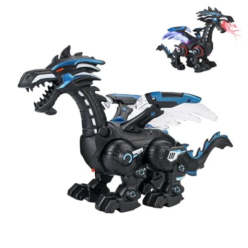 Juguete de dinosaurio que camina: juego de aprendizaje interactivo | Robot ligero de pulverización | Juego de juego educativo controlado por movimiento, Robot de caminar activado por sonido