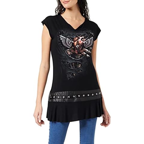 Spiral Steam Punk Ripped Stud Waist Mini Dress Cover