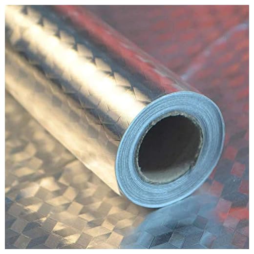 Papel de Aluminio Adhesivos de Pared, Autoadhesivo Anti- Aceite Aislante Térmico Película, Armario Pegatinas a Prueba de Humedad Cocina Almohadilla Extraíble para Cocina Habitación - 2#, 40cmx5m