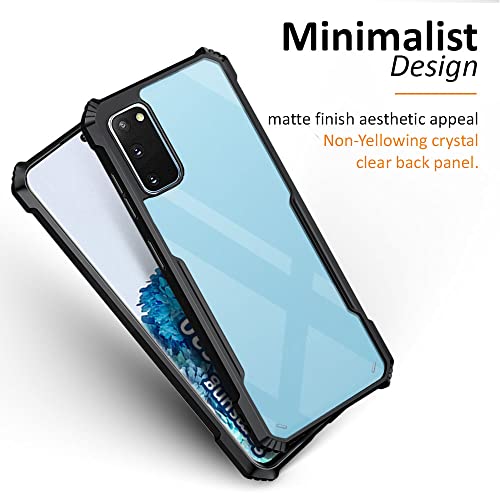Image of WOW IMAGINE Shock Proof Clear Protective Back Case for Samsung Galaxy S20 - AirEDGE Technology | Full Camera Protection | Back Case Mobile Cover for Samsung Galaxy S20 - Black